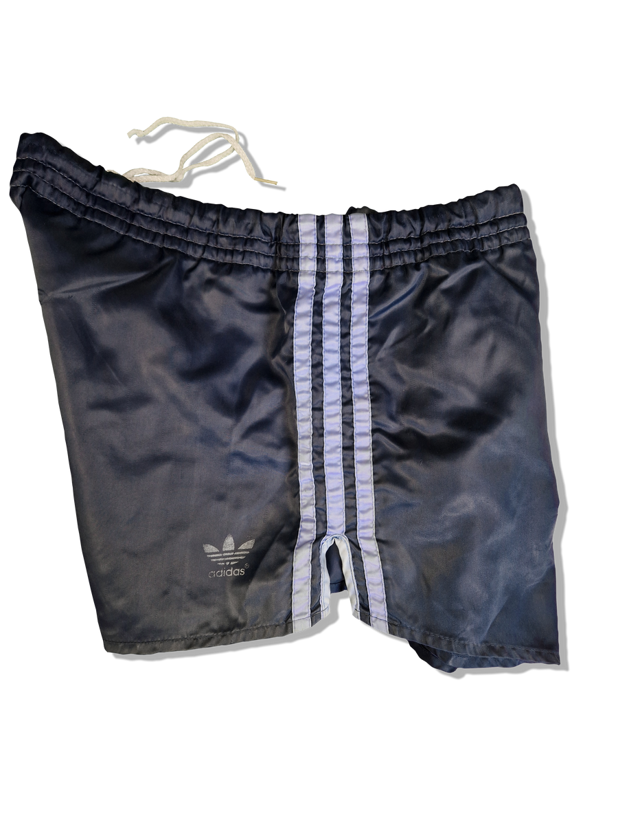 Rare Vintage Adidas Shorts 80s Galz Sprinter Shiny Dunkelblau L XL RareRags