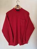 Vintage Rodhos Valentino Japan Turtleneck Brusttasche Rot M-L
