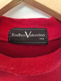 Vintage Rodhos Valentino Japan Turtleneck Brusttasche Rot M-L