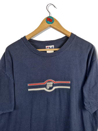 Vintage Fila Shirt Navy Blue L-XL