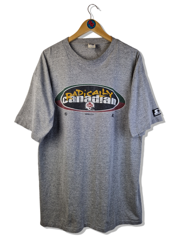 Vintage Starter Shirt CFL Football Single Stitched Made In Canada Grau XL