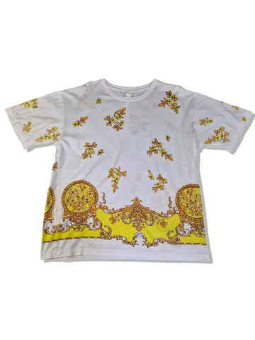 Vintage Versace Shirt Gold Print Made In Italy Weiß M-L