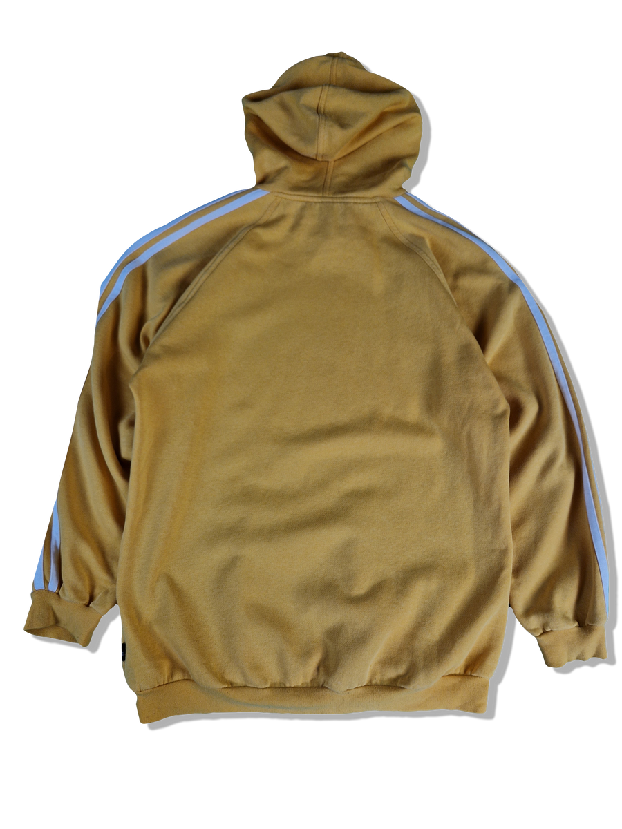 Adidas hoodie with yellow stripes clearance