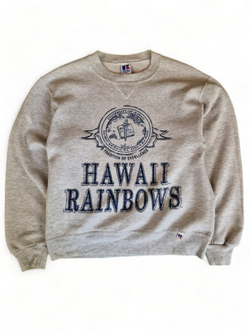 Vintage Russell Athletic Sweater "Hawaii Rainbows" Made In USA Grau S