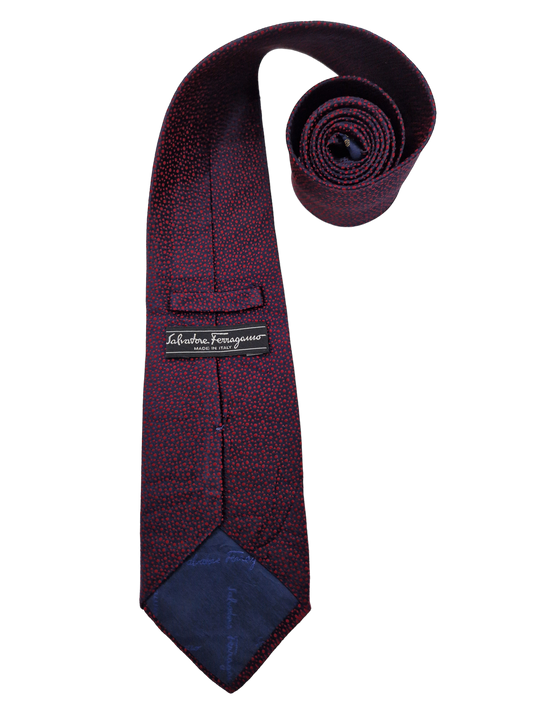 Vintage Salvatore Ferragamo Krawatte Dots Seide Made In Italy Navy Rot