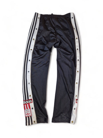 Vintage Adidas Jogginghose Mit Knöpfen Schwarz Rot (Kindergröße D176) S-M