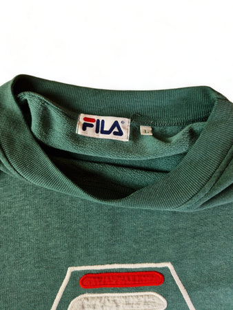 Vintage Fila Sweater Big Logo Embroidery Grün L