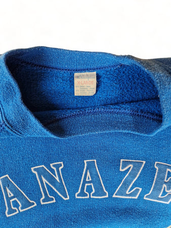 Vintage Champion Sweater 80s Canazei Italien Ski Made In Italy Blau XL