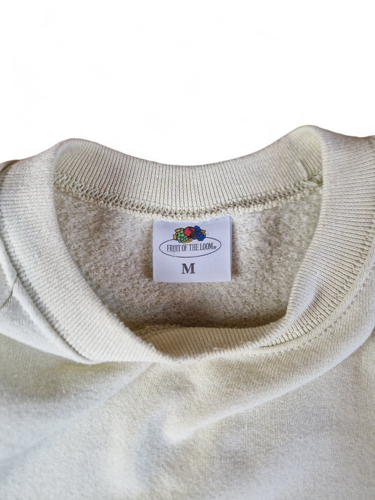 Vintage Fruit Of The Loom Sweater Basic Made In Ireland Creme M