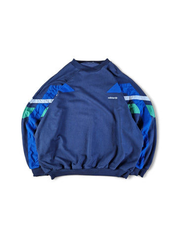 Vintage Adidas Sweater Basic Blau Grün XXXL