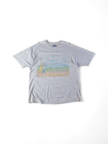 Vintage Hanes Shirt Comic Print "Sind sie noch da?" Made In USA Single Stitch Grau XL