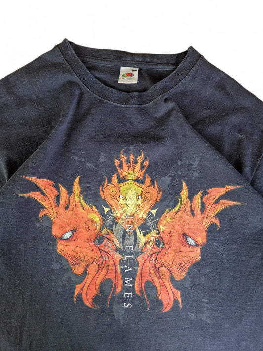 Fruit Of The Loom Shirt In Flames Schwarz L
