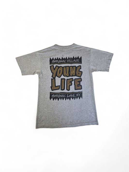 Vintage JC Sportswear Shirt "Young Life Camp" Made In USA Single Stitch Grau M