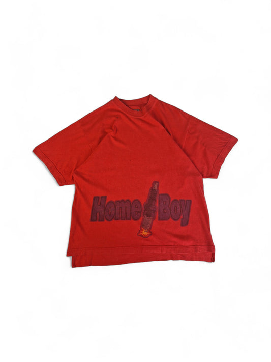 Vintage Home Boy Shirt Bedruckt Rot Oversized M