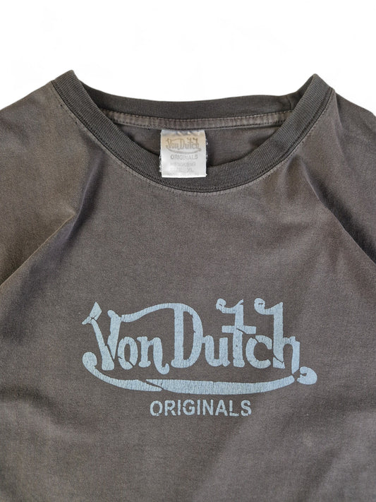 Von Dutch Shirt Basic Ausgewaschenes Grau/Braun XL
