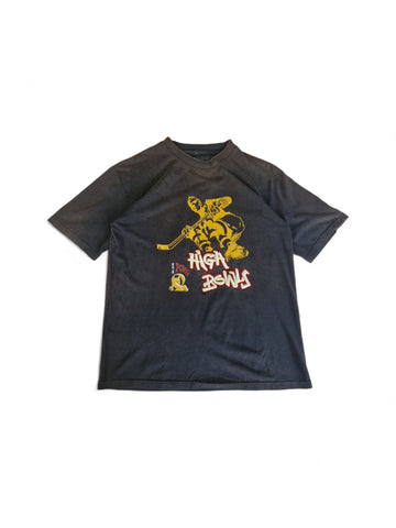 High Bowls Shirt "Slide Power" Eishockey Y2K Grafik Bestickt Sun Faded Dunkelblau S-M