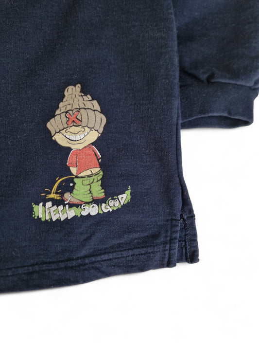 Vintage No System Sweater "I want my future- I feel so good" Dunkelblau L-XL