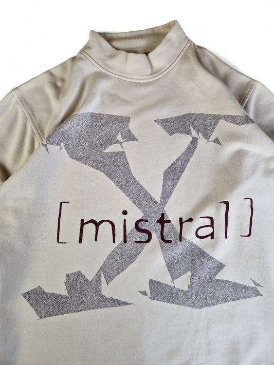 Vintage Mistral Sweater Stehkragen Weiß/Creme XL-XXL