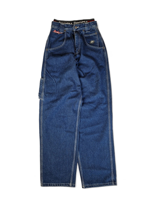 Vintage Southpole Jeans Baggy Deadstock Neu Mit Etikett & Secret Pocket Dunkelblau 28