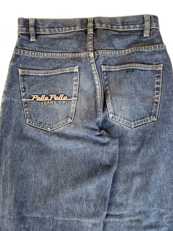 Vintage Pelle Pelle Jeans Baggy Made In Hong Kong Dunkelblau 30