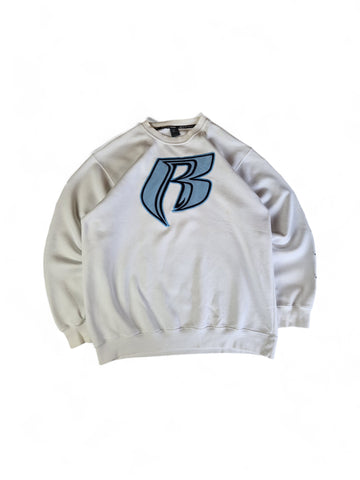 Vintage Ruff Ryders Sweater Bestickt Weiß L