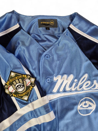 Vintage Sir Benni Miles Trikot Baseball All City League Shiny/Glänzend Blau M