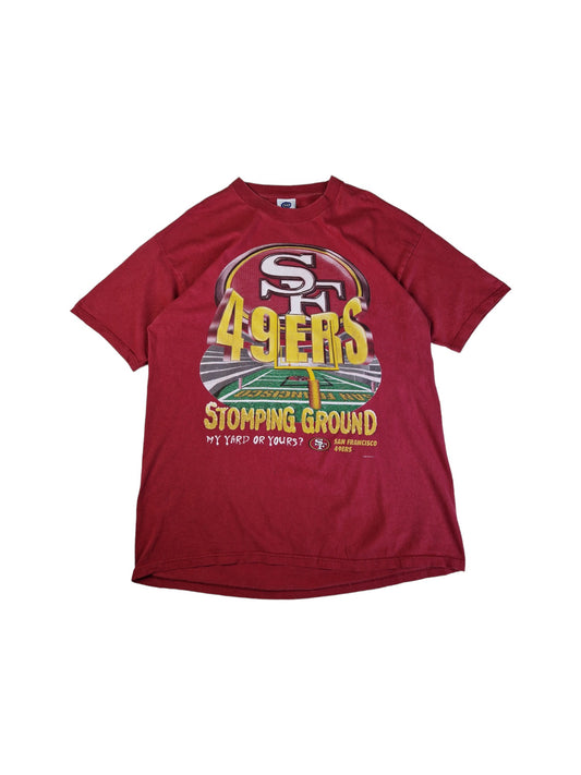 Vintage College Concepts Shirt 49ers San Francisco "Stomping Ground" 1997 NFL Rot L-XL