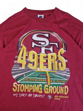 Vintage College Concepts Shirt 49ers San Francisco "Stomping Ground" 1997 NFL Rot L-XL