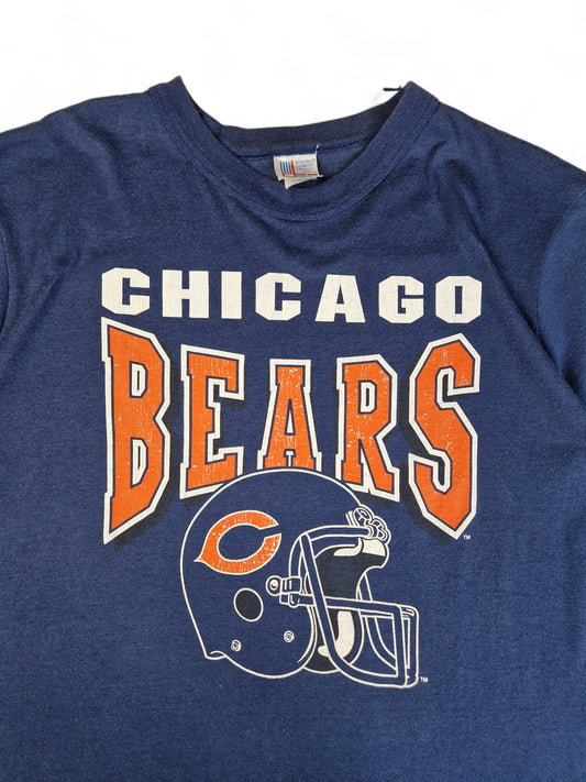 Vintage Garan Shirt 80s Chicago Bears Single Stitch Made In USA Blau XL
