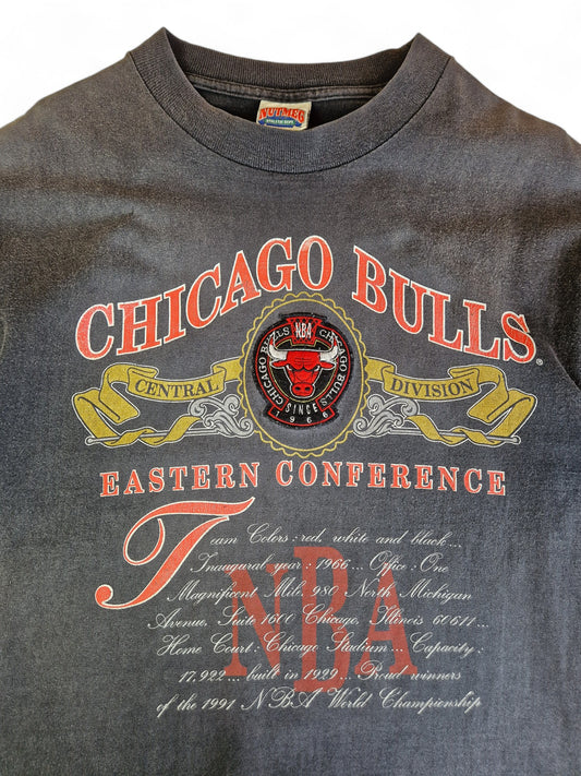 Vintage Nutmeg Shirt Chicago Bulls Eastern Conference Single Stitch Made In USA Ausgewaschenes Grau XL