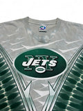 Vintage Liquid Blue Shirt 90s New York Jets NFL AOP Grün Grau XL