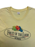 Vintage Fruit Of The Loom Shirt 80s Logo Print Made In USA Single Stitch Gelb L