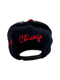 Vintage Cap 65% Wolle Chicago All Over Embroidered Schwarz Rot One Size