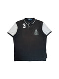 90s Ralph Lauren Poloshirt Crest Logo Schwarz XXL