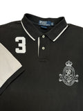 90s Ralph Lauren Poloshirt Crest Logo Schwarz XXL