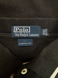 90s Ralph Lauren Poloshirt Crest Logo Schwarz XXL