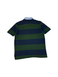 90s Ralph Lauren Poloshirt Crest Logo Striped Dunkelblau Grün XL