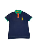 90s Ralph Lauren Poloshirt Big Pony Talon Zip Custom Fit Dunkelblau L