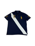 Ralph Lauren Poloshirt Big Pony Crest Logo Custom Slim Fit Dunkelblau XL TG