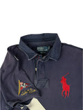 90s Ralph Lauren Poloshirt Big Pony Yachting Club Custom Fit Dunkelblau XL
