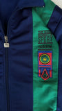 Vintage Adidas Sportjacke Early 90s "The Magic Moment Of Sport" Made In Hong Kong Dunkelblau Grün (180) M-L