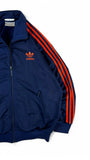 Vintage Adidas Sportjacke 90s Firebird Dunkelblau Orange D3 S