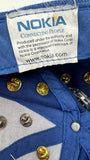 Vintage Nokia Cap Late 90s All Over Pins Blau One Size