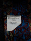 Vintage Christian Dior Sports Strickpullover 80s/90s Wolle Japan Exklusive Blau Bunt M
