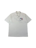 Vintage Adidas Polo-Shirt 90s Tennis Print Weiß D54 L-XL