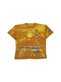 Vintage New Fast By C&A Shirt 90s "Hyper Surf" Heat Map Abstract Design Gelb Orange L