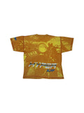 Vintage New Fast By C&A Shirt 90s "Hyper Surf" Heat Map Abstract Design Gelb Orange L