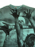 Vintage Shirt 90s AOP Beach Volleyball Abstract Photo Print Single Stitch Grün Schwarz L