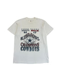 Vintage Fruit Of The Loom Shirt 1993 Super Bowl Cowboys X Bills Single Stitch Made In USA Weiß L