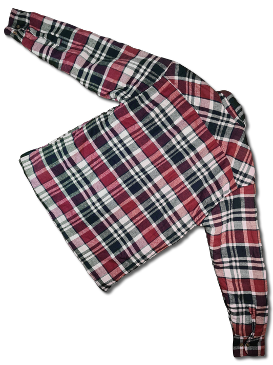 Modernes Authentic Flanellhemd Gefüttert Kariert Rot Dunkelblau L